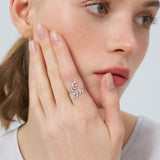 Stackable Moissanite Adjustable Band Ring