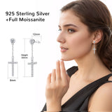 Moissanite Dangle Cross Drop Earrings