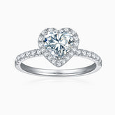 Heart Cut Engagement Moissanite Halo Ring - Ceerom