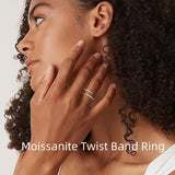 Timeless Moissanite Twist Open Band for Women