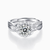 Halo Brilliant Round Moissanite Engagement Ring