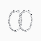 Large Huggie Moissanite Hoop Earring