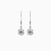 Round Moissanite Drop Earrings