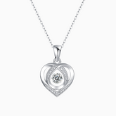 Heart Shaped Round Moissanite Pendant Necklace