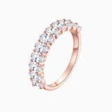 Oval Cut Moissanite Band Ring - Rose Gold
