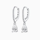 Pear Cut Moissanite Drop Dangle Earrings
