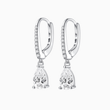 Pear Cut Moissanite Drop Dangle Earrings