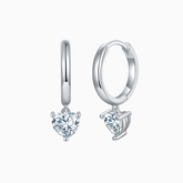 Heart Cut Moissanite Drop Earrings