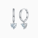 Heart Cut Moissanite Drop Earrings