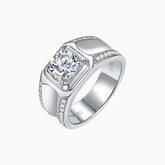 Wide Wedding Band Moissanite Ring Men - Ceerom