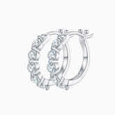 Single Paved Moissanite Hoop Earring