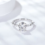2ct Oval Moissanite Pave Ring - Ceerom