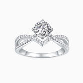 Twist Round Moissanite Engagement Ring