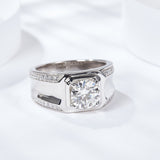 Round Cut Moissanite Men's Ring - Ceerom