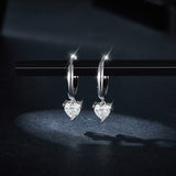 Heart Cut Moissanite Drop Earrings