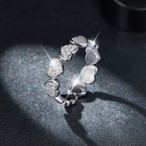 Heart Colorless Moissanite Weeding Band Ring - Ceerom