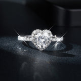 Heart Cut Engagement Moissanite Halo Ring - Ceerom