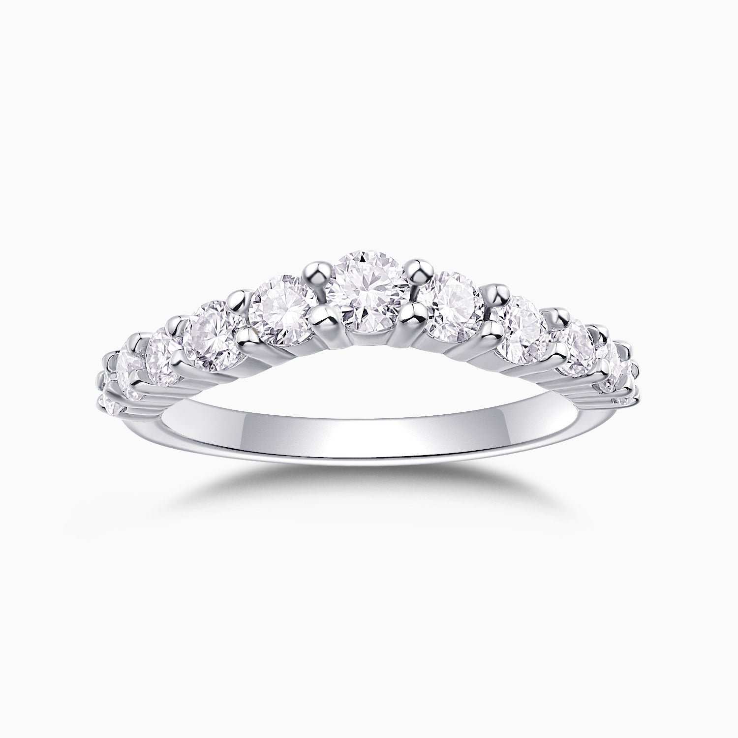 Moissanite Curved Pave Engagement Band Ring - Ceerom