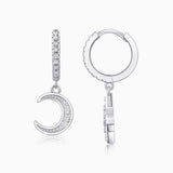 Sun & Moon Moissanite Hoop Earrings - Ceerom