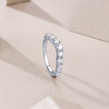 Moissanite Curved Pave Engagement Band Ring - Ceerom