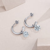Moissanite Round Cut Hoop Clip Earrings - Ceerom