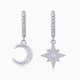Sun & Moon Moissanite Hoop Earrings - Ceerom