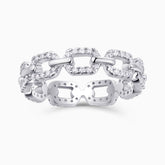Round Cut Moissanite Chain Ring - Ceerom