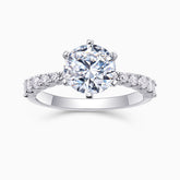 Classic Round Moissanite Pave Wedding Ring - Ceerom