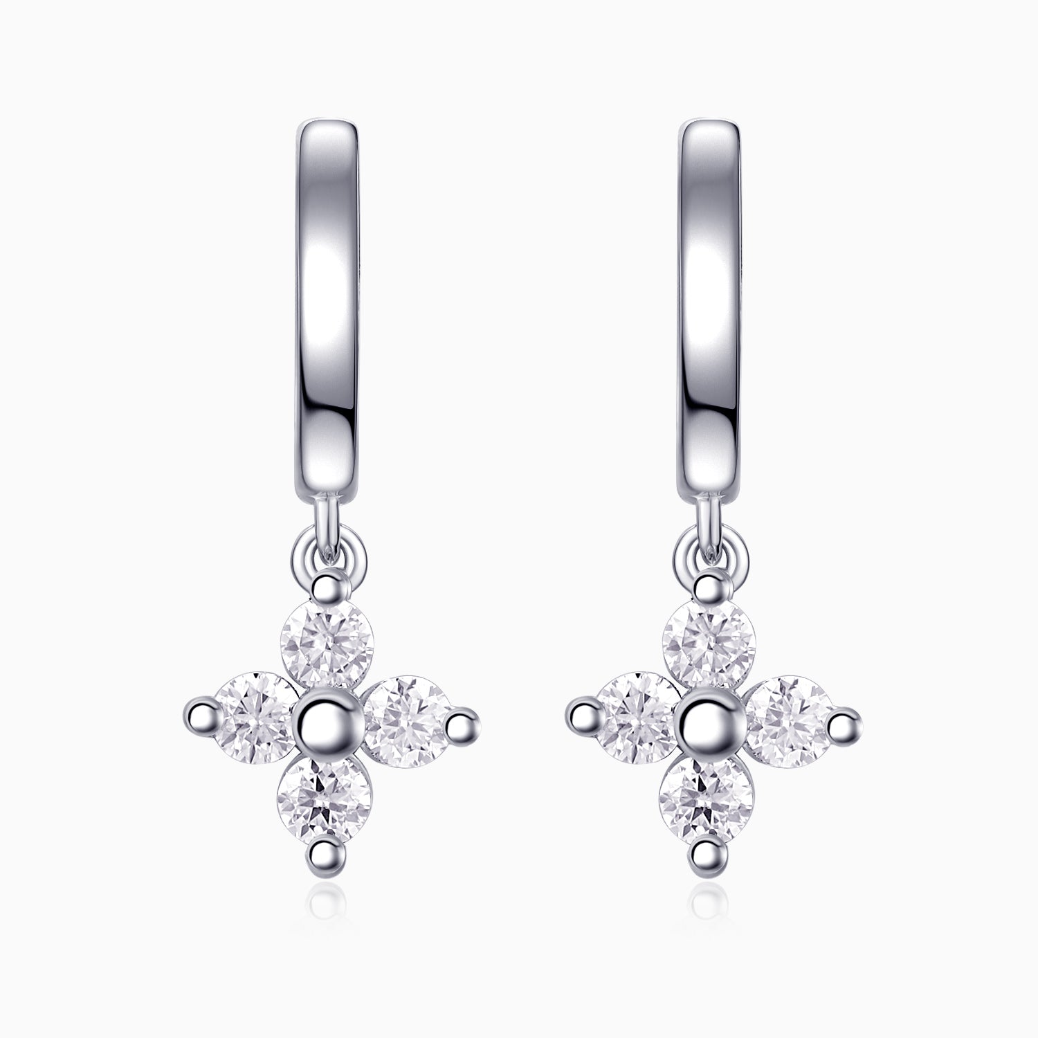 Drop Hoop Moissanite Wedding Earring - Ceerom