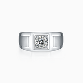 Solitaire Moissanite Men's Band Ring - Ceerom