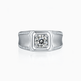 Men's Round Moissanite Vintage Engagement Ring - Ceerom
