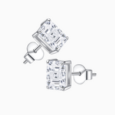 Radiant Cut Moissanite Stud Earrings