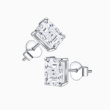 Radiant Cut Moissanite Stud Earrings
