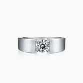 Men's Round Cut Moissanite Wedding Band Ring - Ceerom
