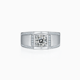Round Moissanite Wedding Men's Ring - Ceerom