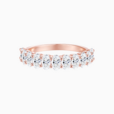 Oval Cut Moissanite Band Ring - Rose Gold