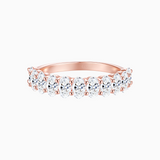 Oval Cut Moissanite Band Ring - Rose Gold