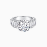 5CT Round Moissanite Engagement Pave Ring