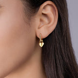 Moissanite 2-in-1 Beaded Hoops Removable Heart Earrings - Ceerom