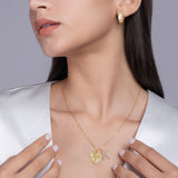 Letter K Round Cut Pave Moissanite Two Pendant Necklace - Ceerom