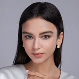 Three Row White Moissanite Hoop Earrings - Ceerom