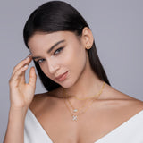 Pear Cut Moissanite Pendant Triple Necklace - Ceerom