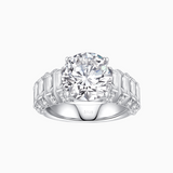 5CT Round Moissanite Engagement Pave Ring