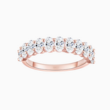 Oval Cut Moissanite Band Ring - Rose Gold