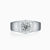 Round Moissanite Solitaire Men's Ring - Ceerom