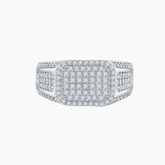 Men's Iced Out Moissanite Wide Band Ring - Ceerom