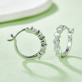 Single Paved Moissanite Hoop Earring