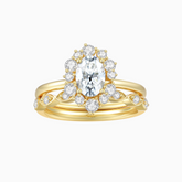 1.5CT Oval Cut Halo Moissanite Engagement Ring