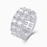 Round Cut Moissanite Pave Wedding Band Ring - Ceerom