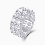Round Cut Moissanite Pave Wedding Band Ring - Ceerom